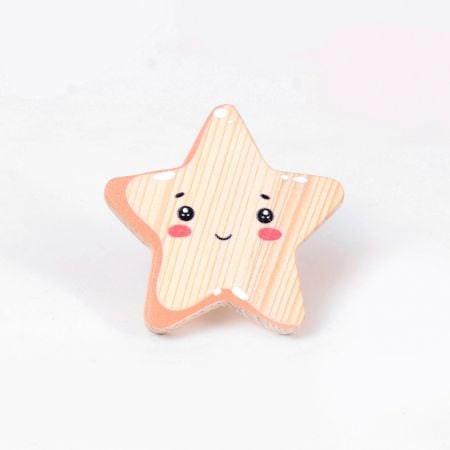 Handcrafted Pine Wood Star Knob